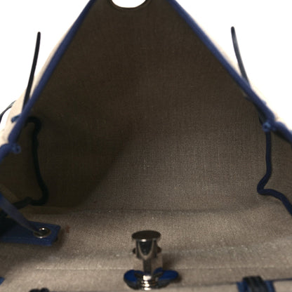 Hermes Military Toile Vache Hunter Herbag Zip Retourne 31 PM Bleu De France Ecru 5 of 14