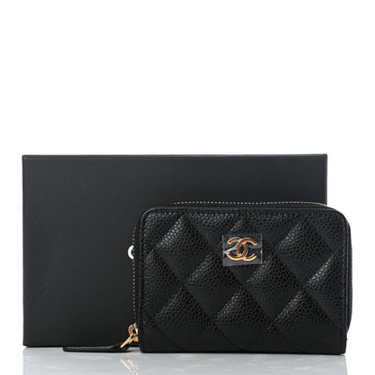 Chanel Caviar Quilted Zip Coin Purse Black 6 of 6