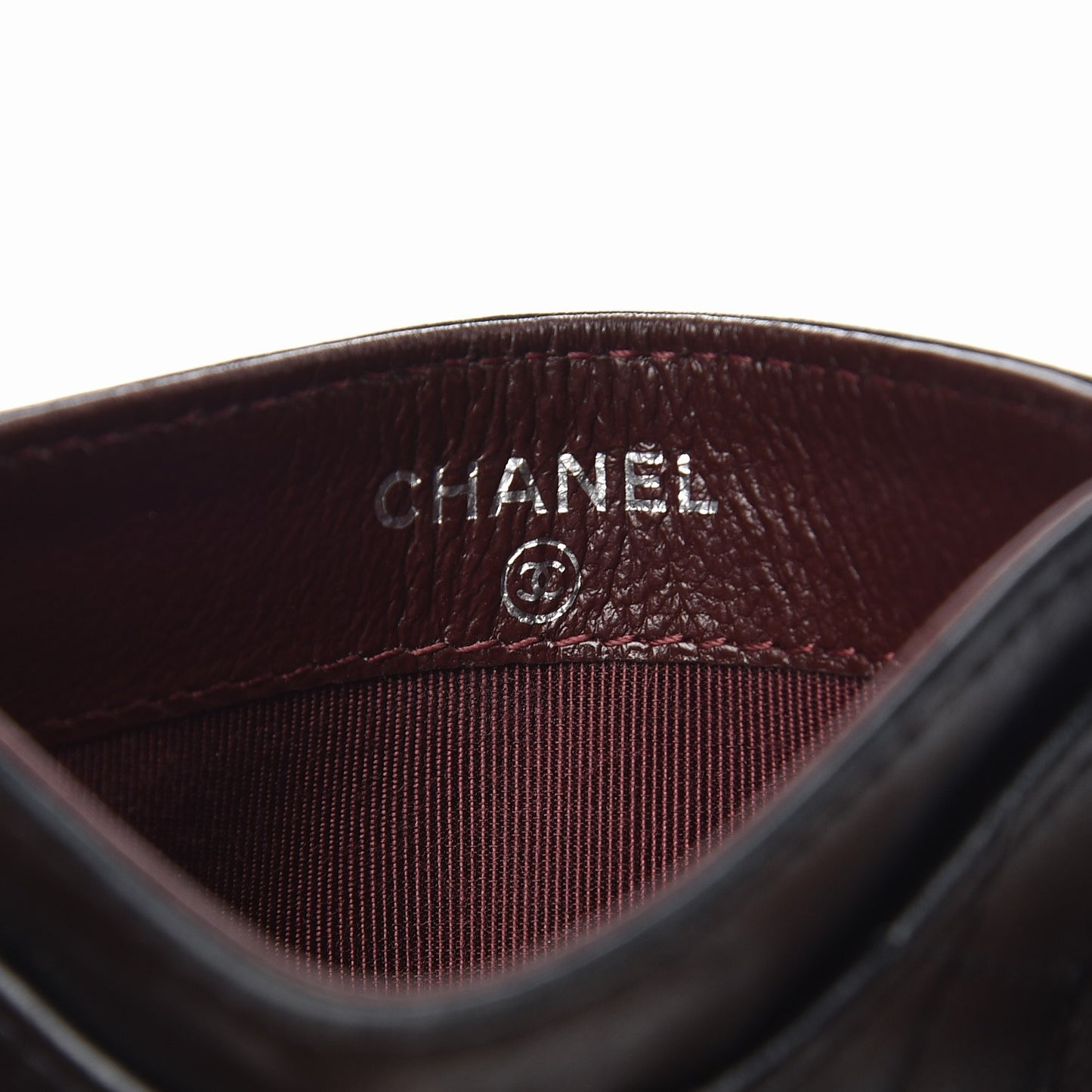 Lambskin Quilted Card Holder Black