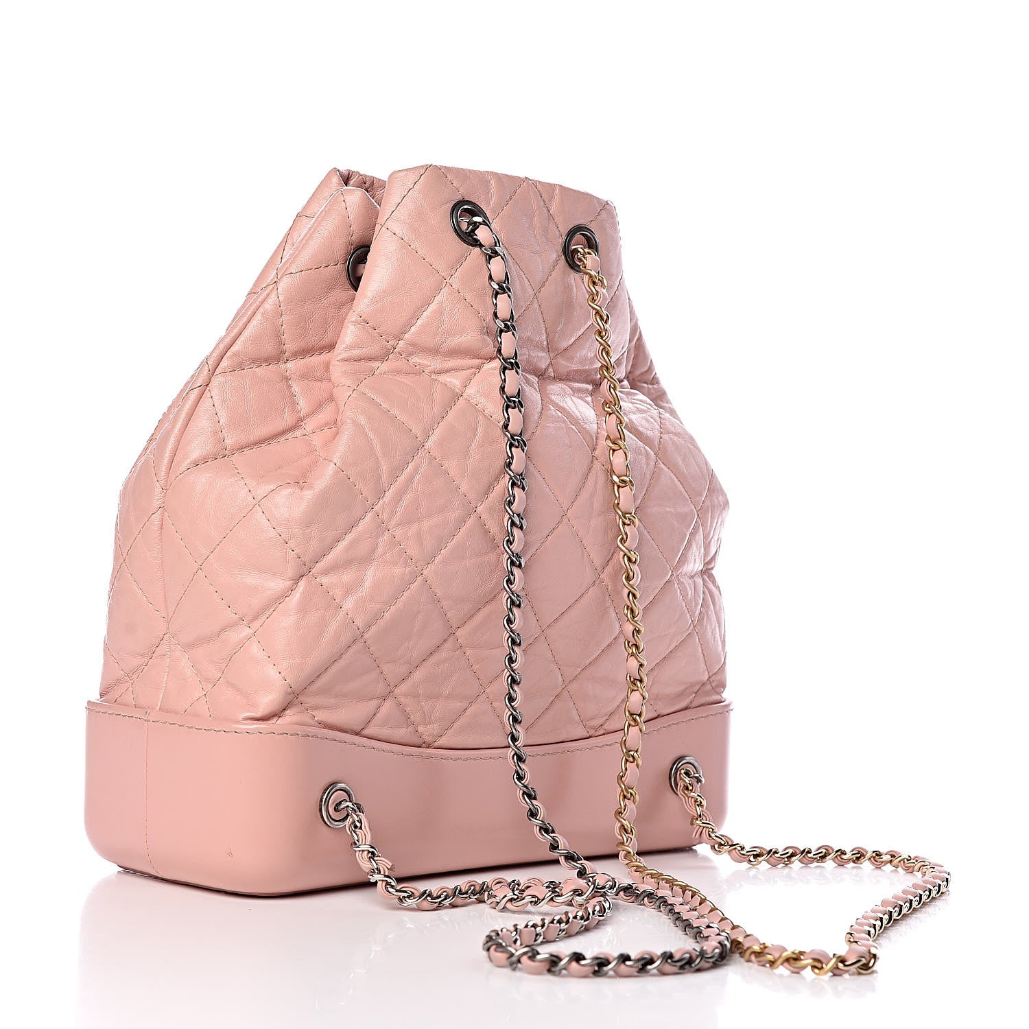 Chanel Aged Calfskin Quilted Gabrielle Backpack Light Pink 3 of 12