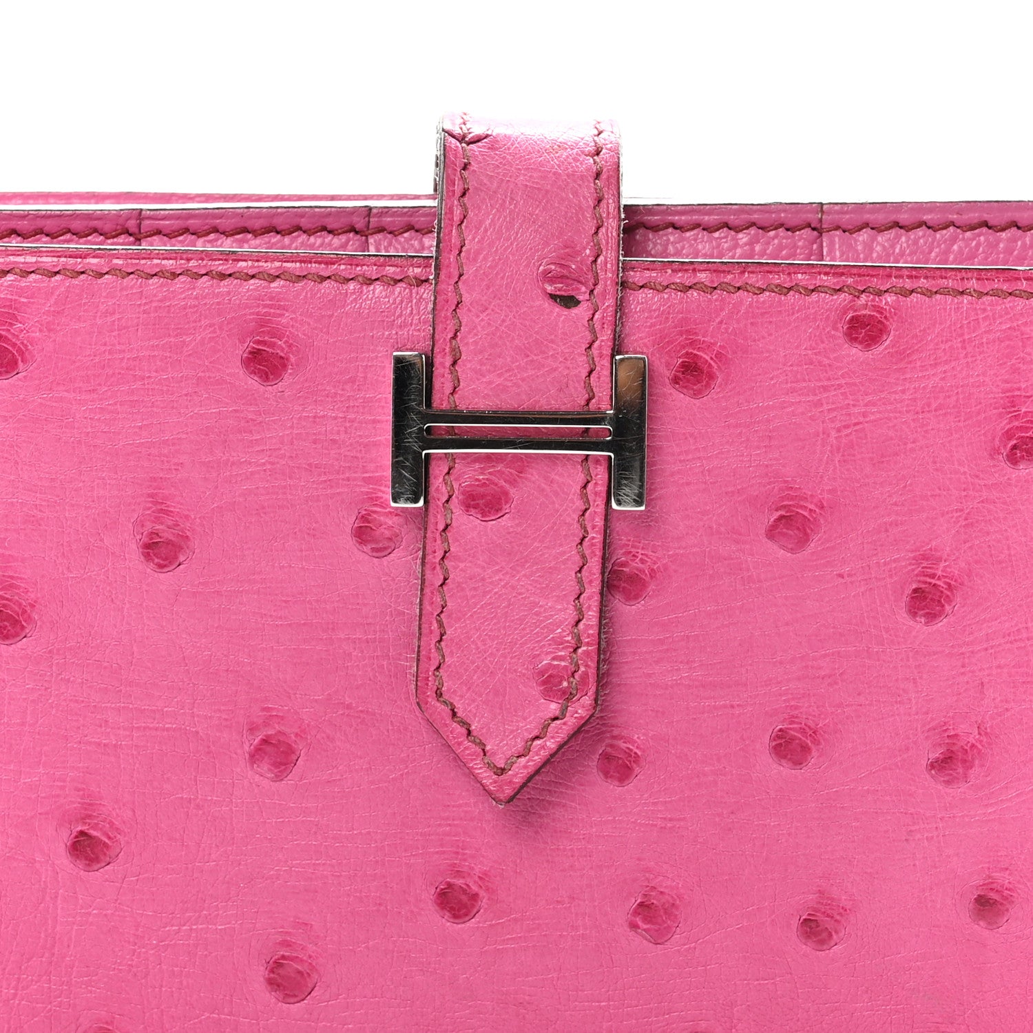 Hermes Ostrich Bearn Wallet Fuchsia 5 of 12