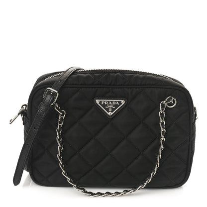 Prada Nylon Tessuto Impuntu Quilted Bandoliera Crossbody Bag Black 1 of 9