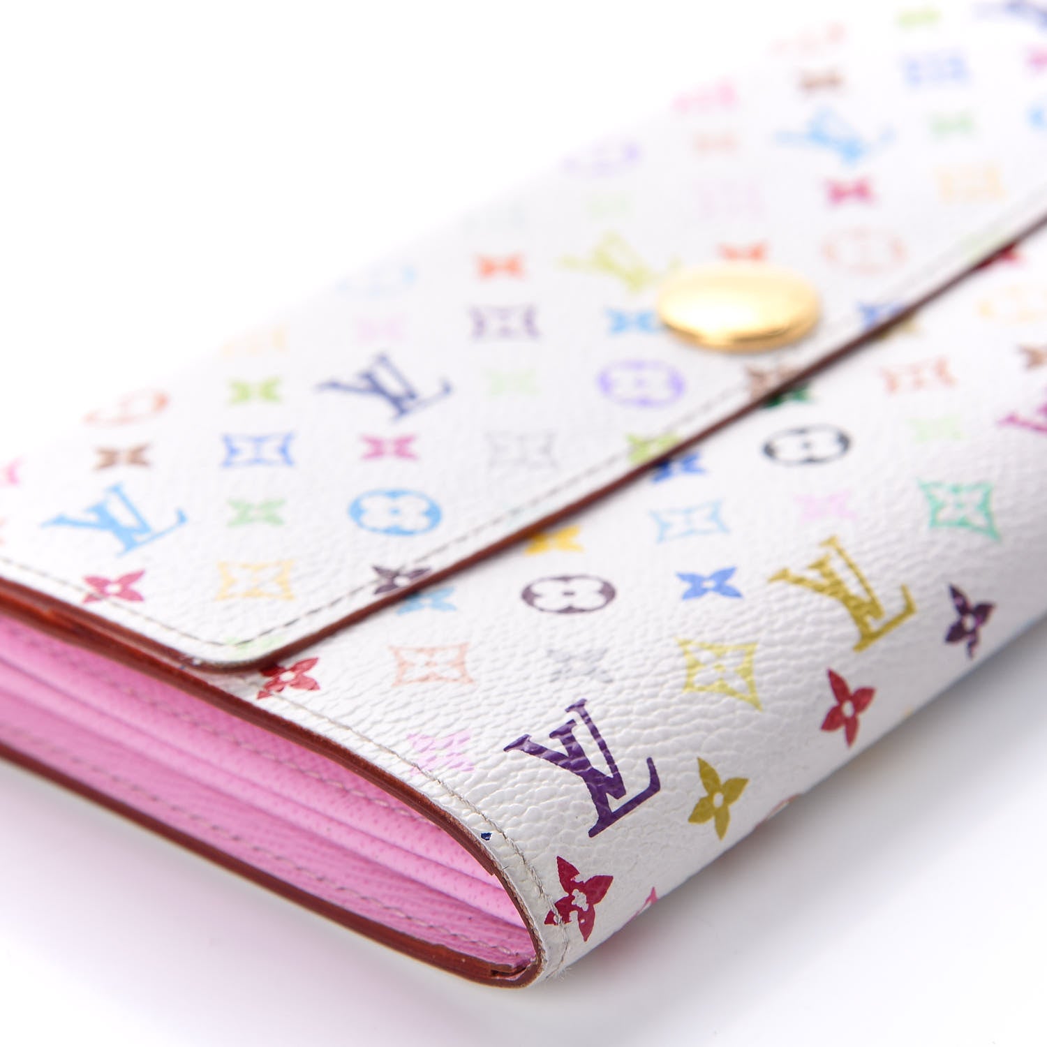 Louis Vuitton Monogram Multicolor Sarah Wallet White Litchi 6 of 9