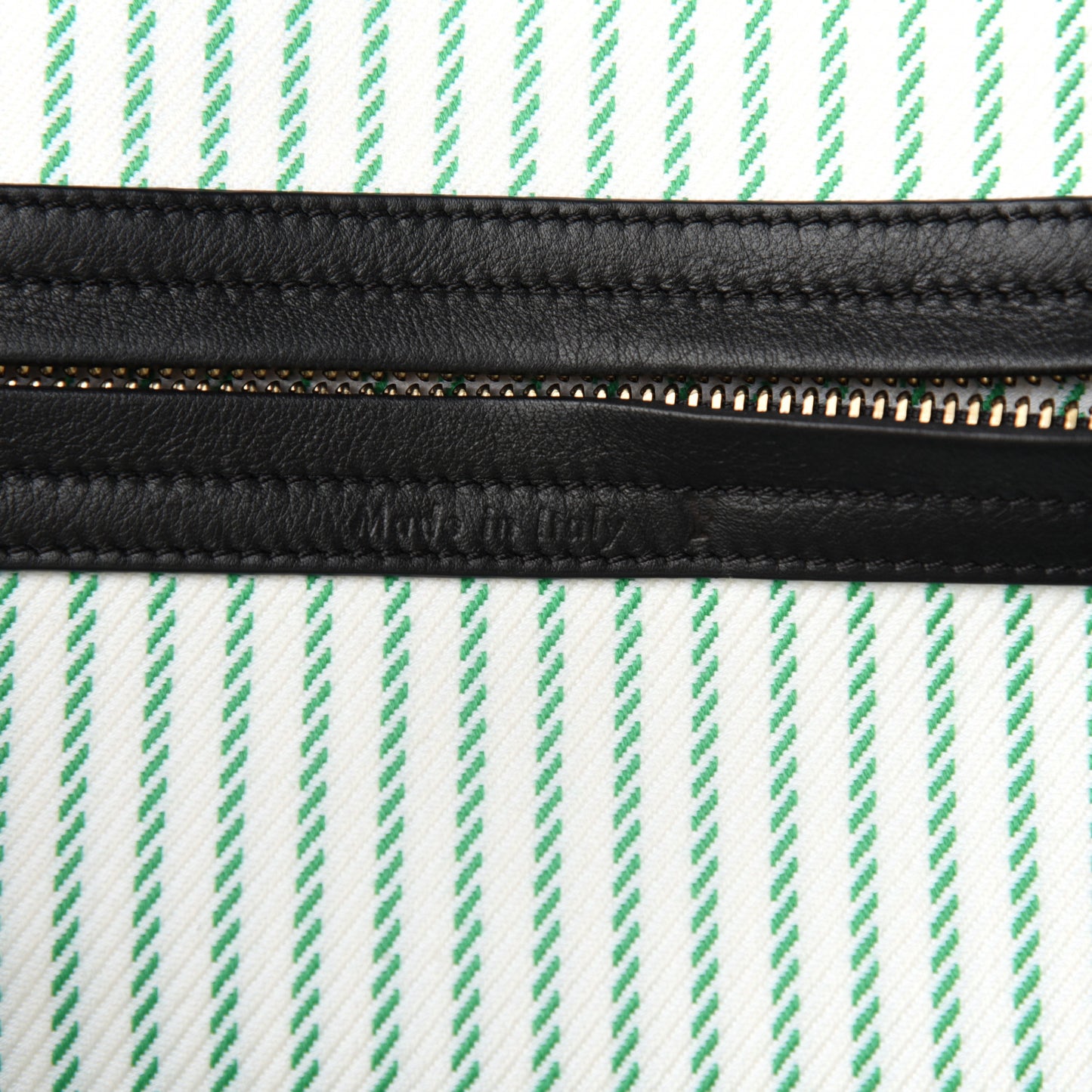 Cotton Canvas Striped Medium Phantom Luggage White Green