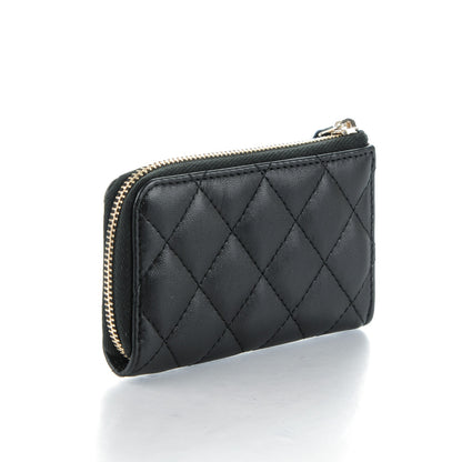 Chanel Lambskin Quilted Key Holder Case Black 3 of 7