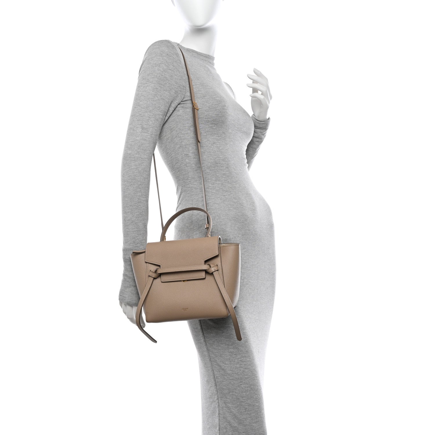 Celine Grained Calfskin Nano Belt Bag Light Taupe 2 of 11