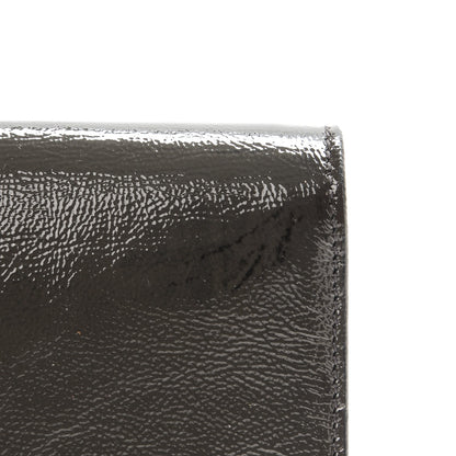 Saint Laurent Textured Patent Monogram Large Belle de Jour Clutch Grey 14 of 15