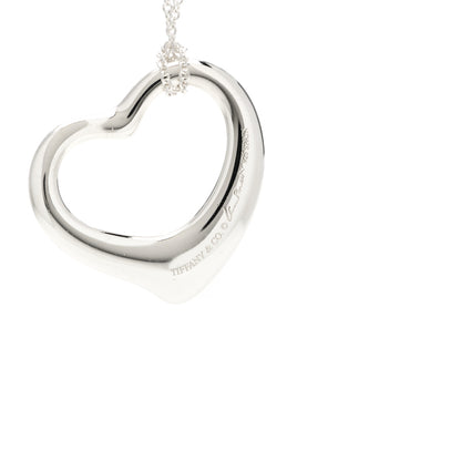 Tiffany Sterling Silver 36mm Elsa Peretti Open Heart Pendant Necklace 4 of 5