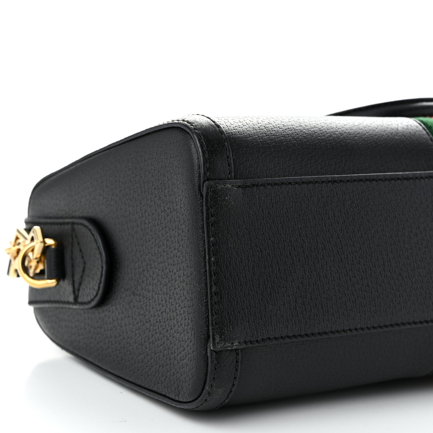 Gucci Textured Dollar Calfskin Web Medium Ophidia Boston Black 9 of 12