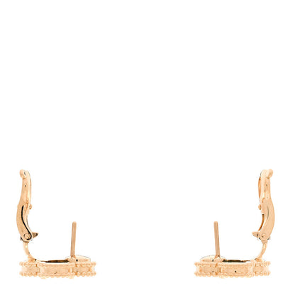 Van Cleef & Arpels 18K Yellow Gold Malachite Vintage Alhambra Earrings 3 of 6