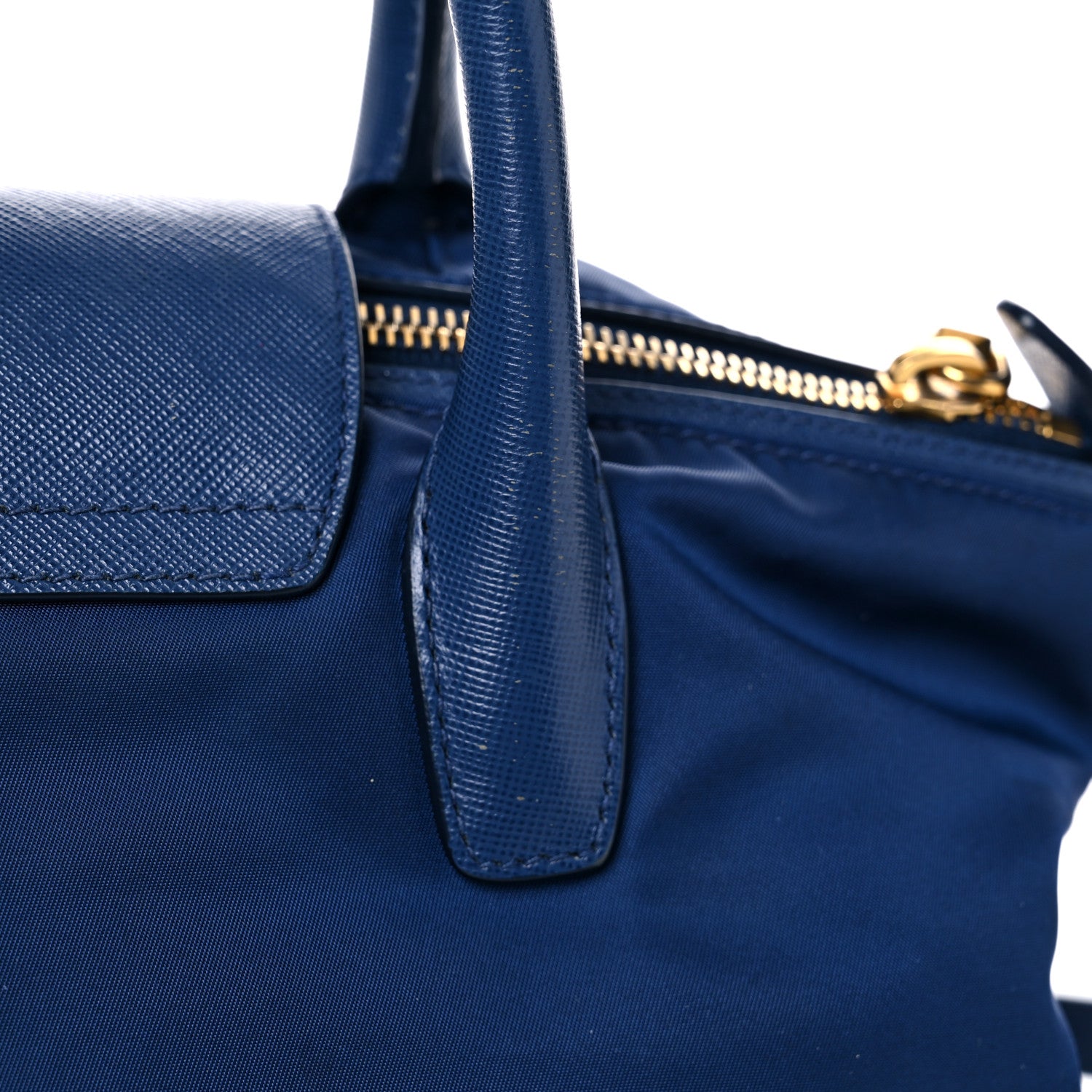 Prada Tessuto Nylon Saffiano Tote Bluette 11 of 19