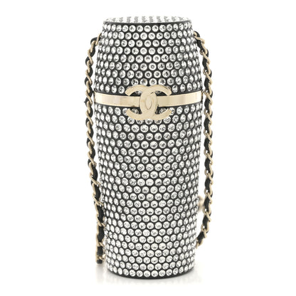 Chanel Metal Resin Lambskin Crystal Lipstick Case Long Necklace On Chain Silver Black Gold 1 of 9