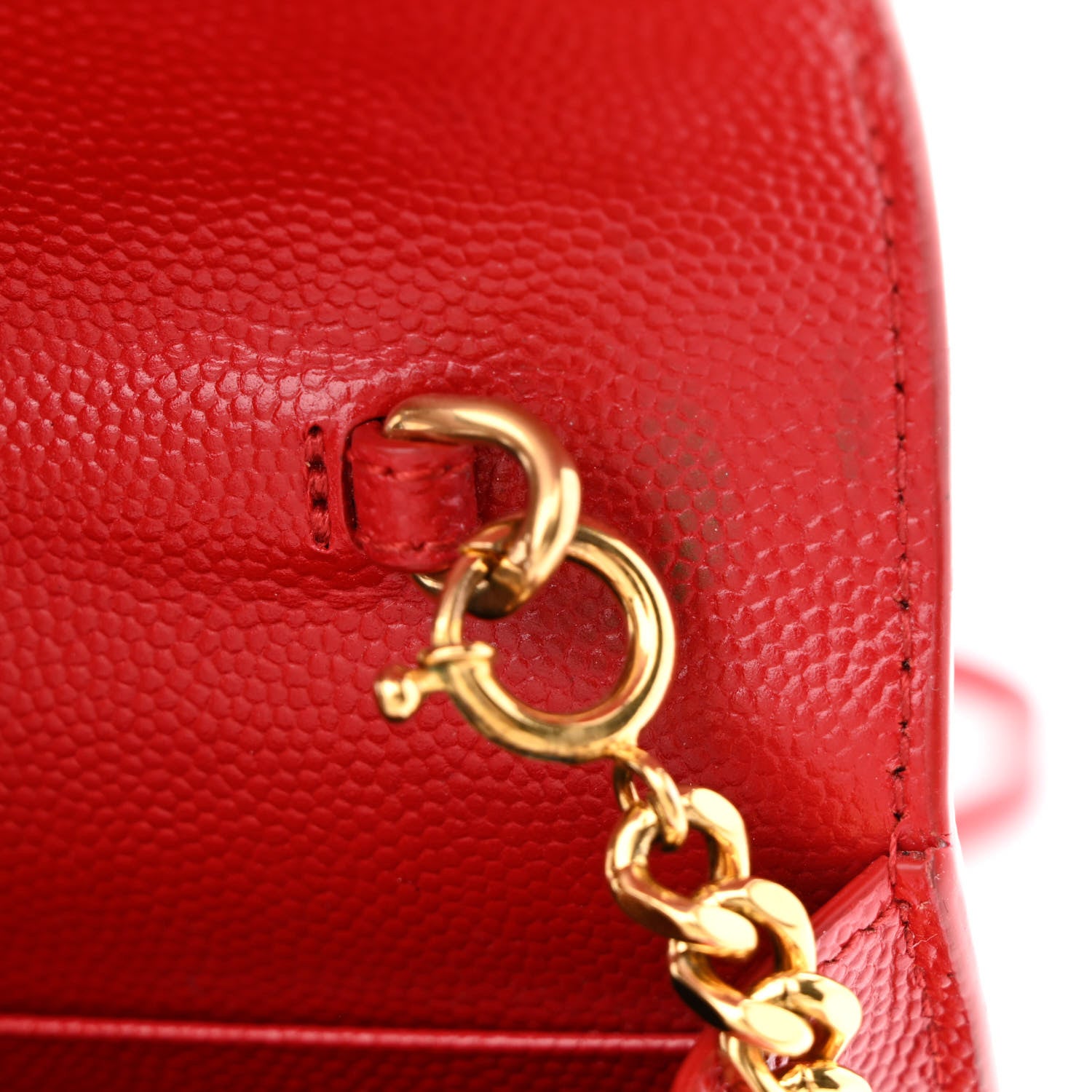 Saint Laurent Grain De Poudre Classic Monogram Kate Tassel Chain Wallet Red 11 of 12