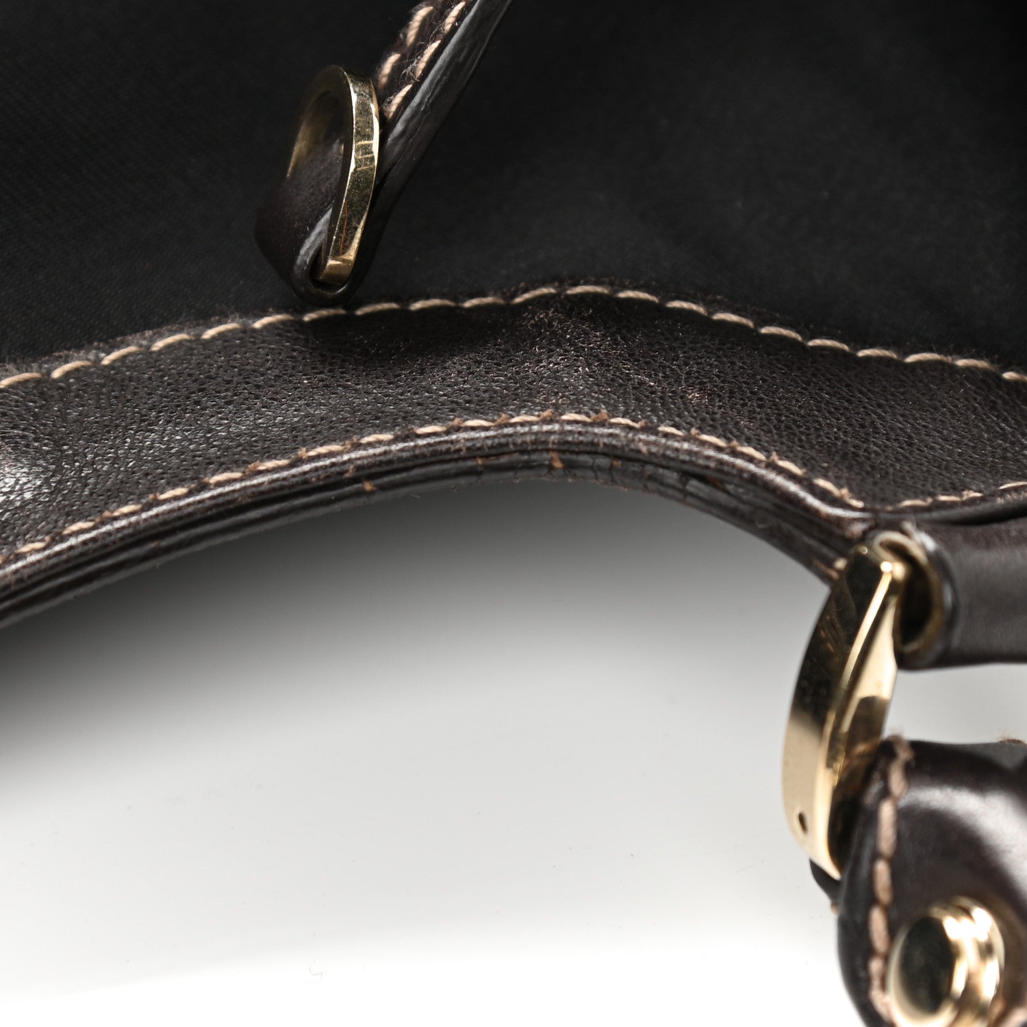Gucci Calfskin Large D Gold Ring Shoulder Bag Chocolate 9 of 16