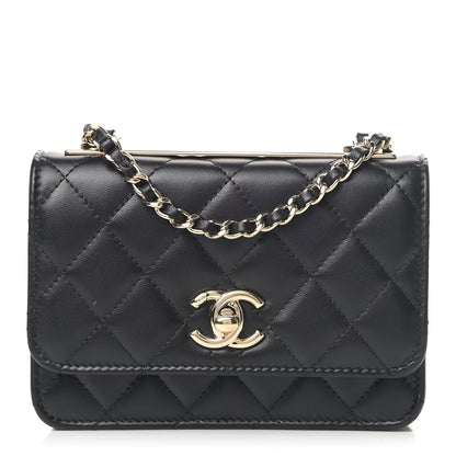 Chanel Lambskin Quilted Mini Trendy CC Wallet On Chain WOC Black 1 of 9