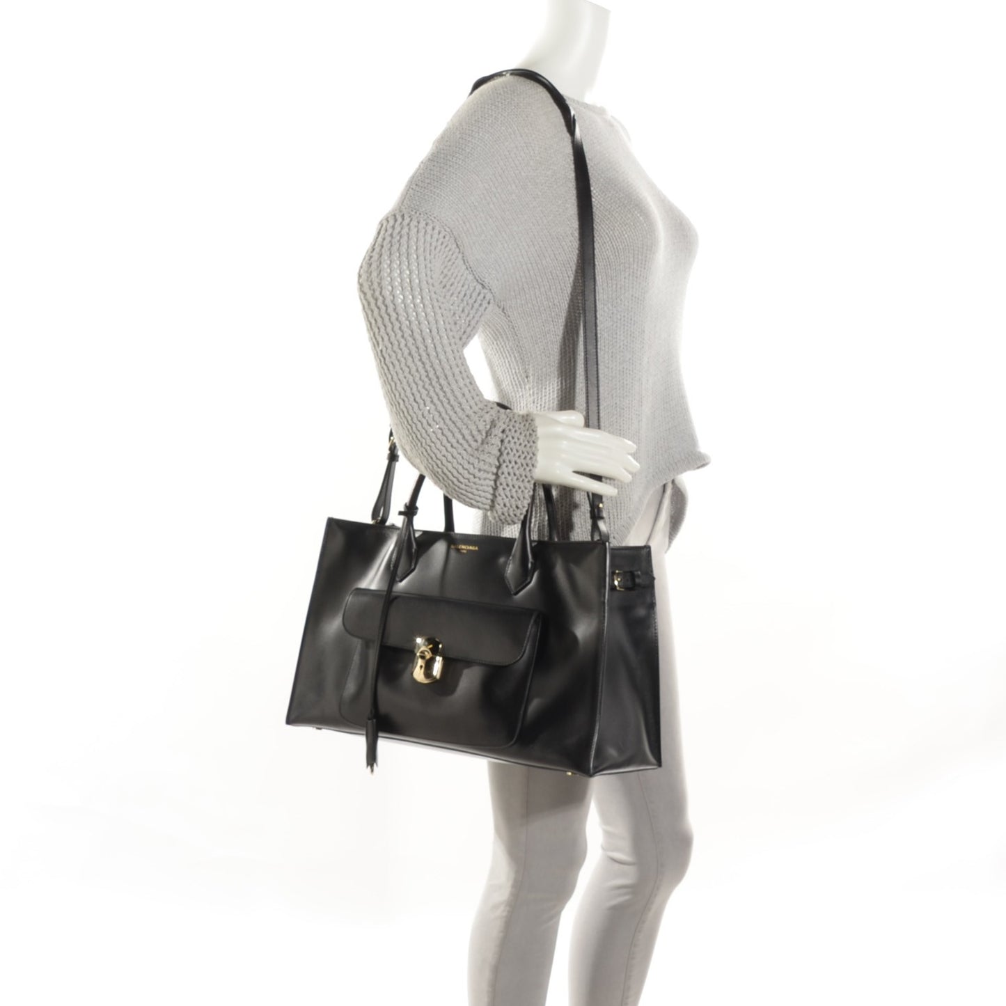 Calfskin Padlock Work S Black