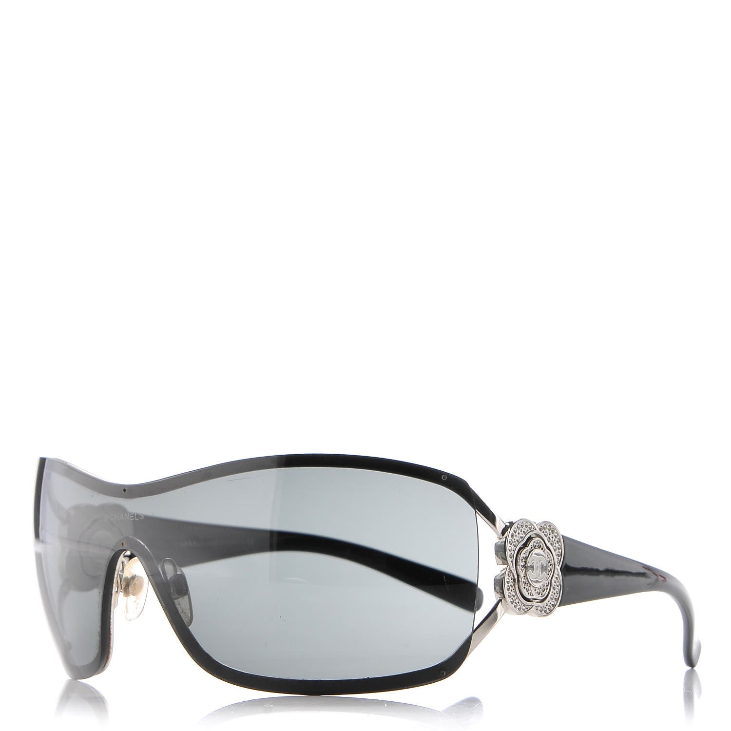 Chanel Swarovski Crystal Camellia CC Sunglasses 4164-B Black 1 of 7