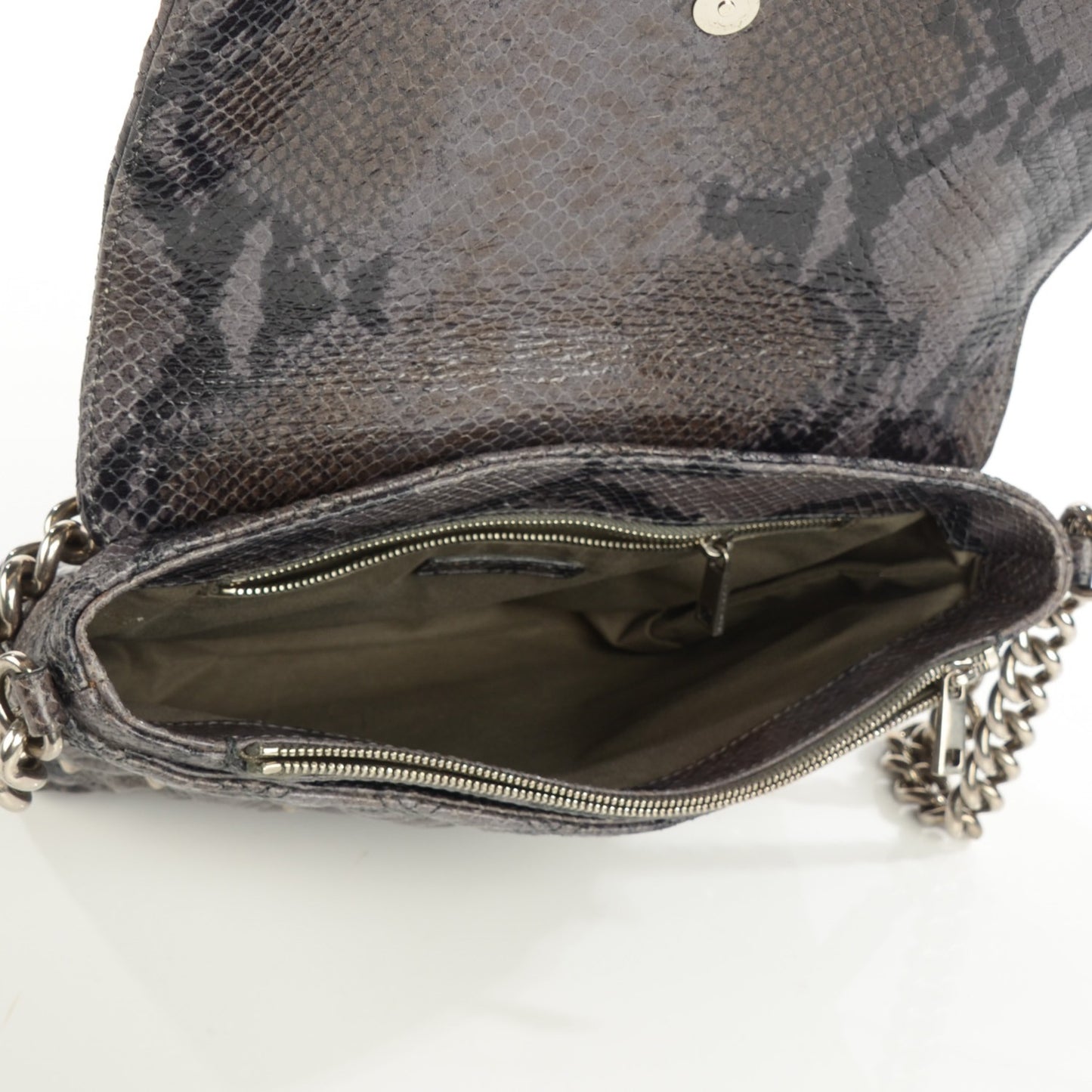 Python Embossed Stardust The Large Single Flap Grey