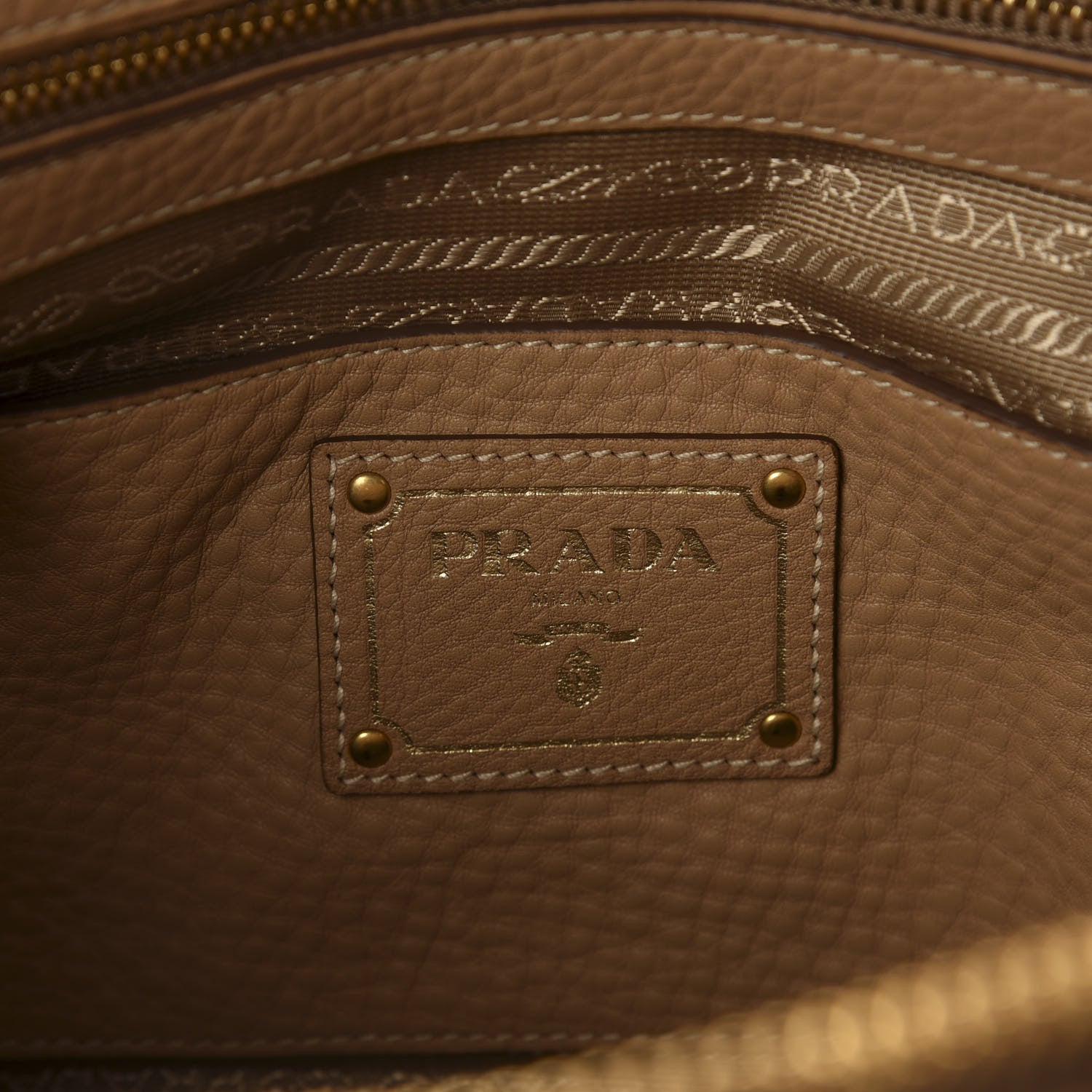 Prada Vitello Daino Large Double Zip Tote Sughero 5 of 10