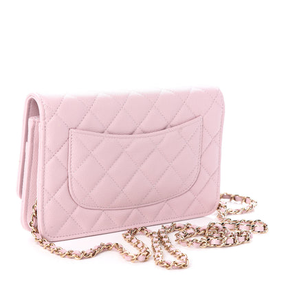 Chanel Caviar Quilted Wallet On Chain WOC Light Pink 3 of 10