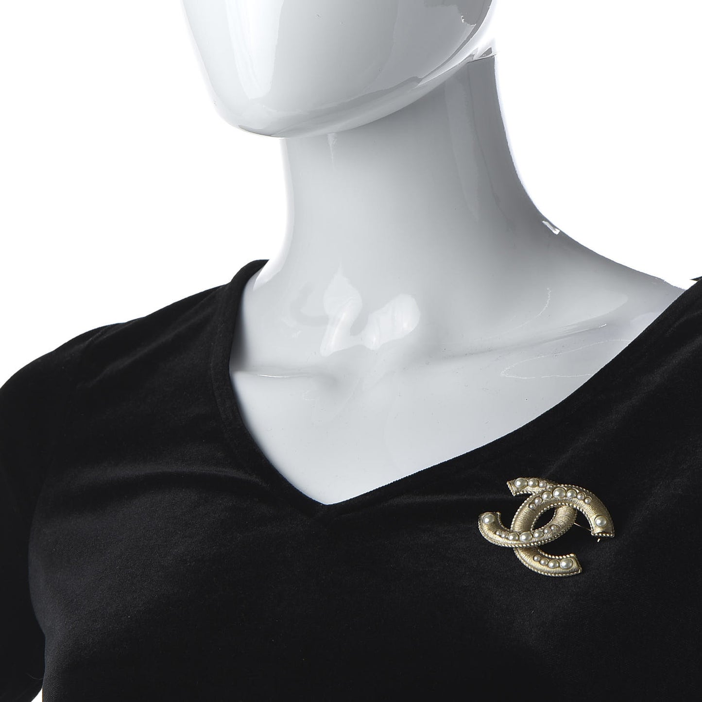 Pearl CC Brooch Gold