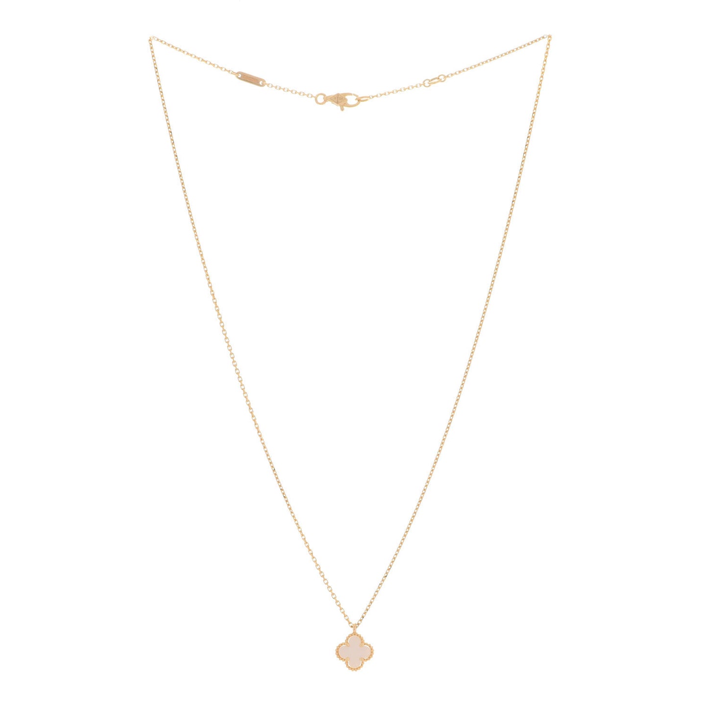 18K Yellow Gold Mother of Pearl Sweet Alhambra Pendant Necklace
