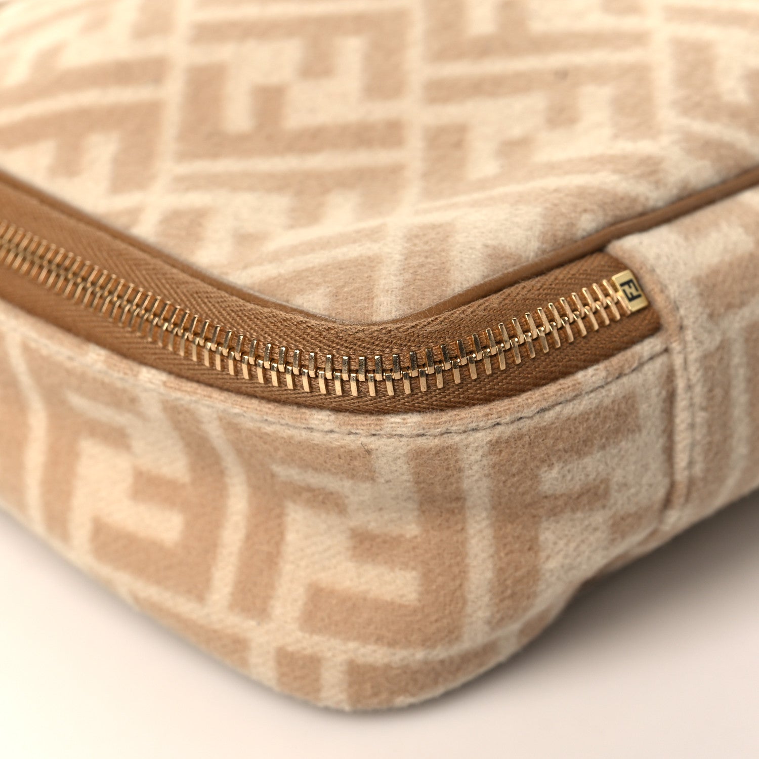 Fendi Wool FF 1974 Organizer Beige Cammello Sand 8 of 9