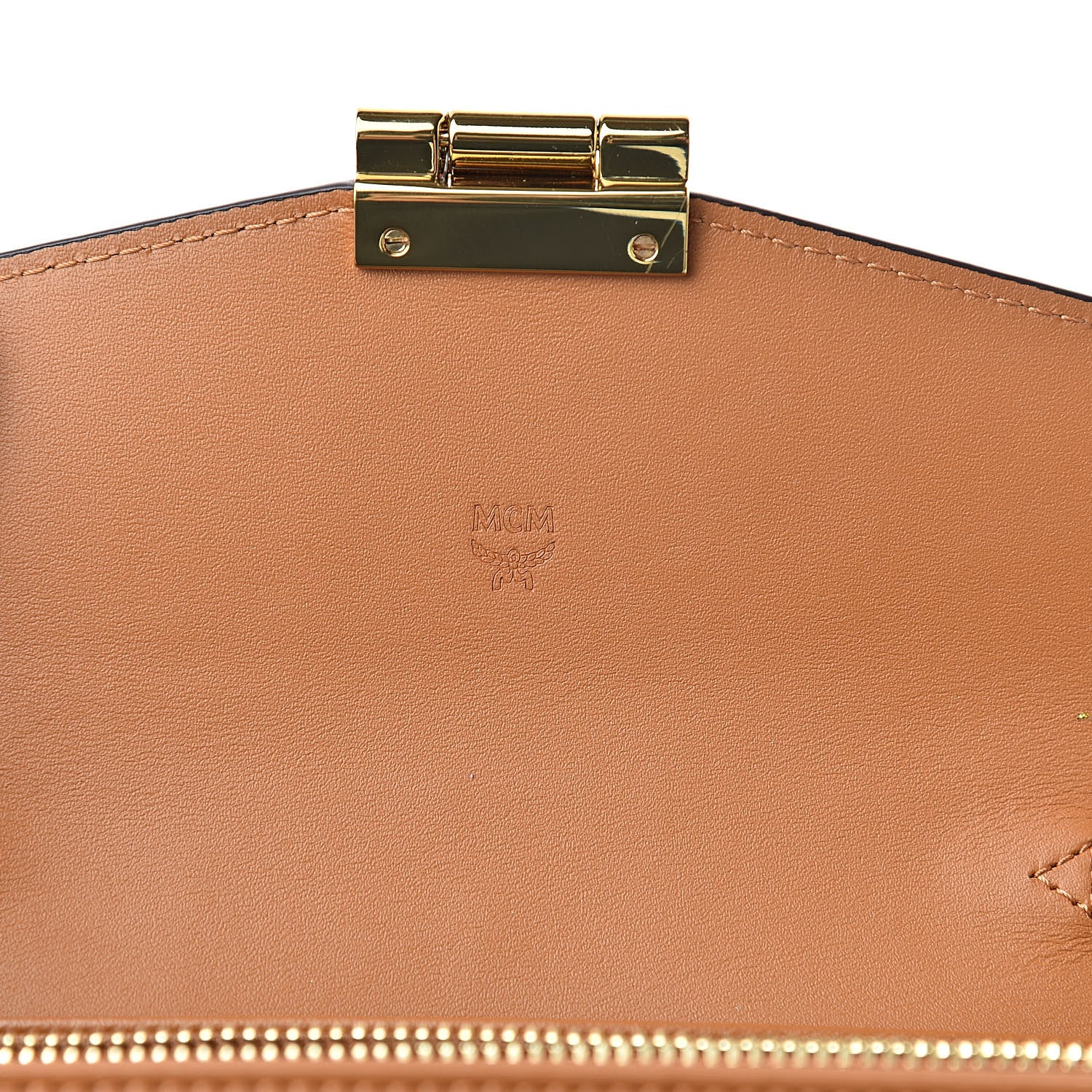 MCM Visetos Large Patricia Wallet On Chain Cognac 6 of 7