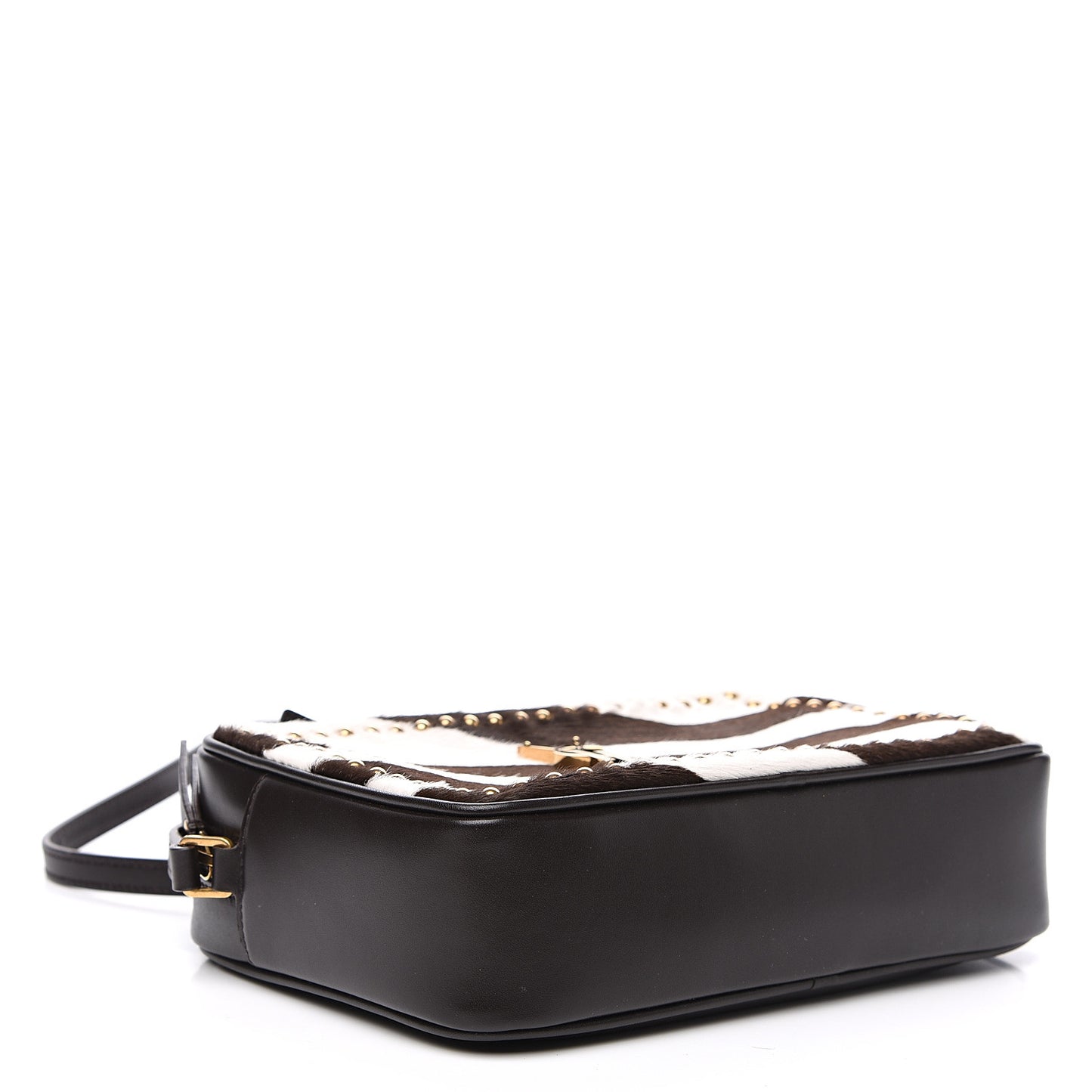 Pony Hair Calfskin Studded Monogram Lou Camera Bag Dusty White Brown