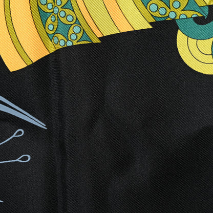 Hermes Silk Les Printemps de Thera Scarf 90 Black 7 of 7