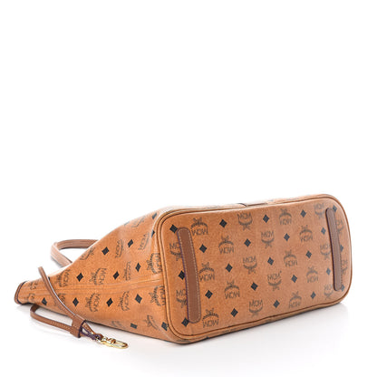 MCM Visetos Medium Liz Reversible Shopper Tote Cognac 8 of 20