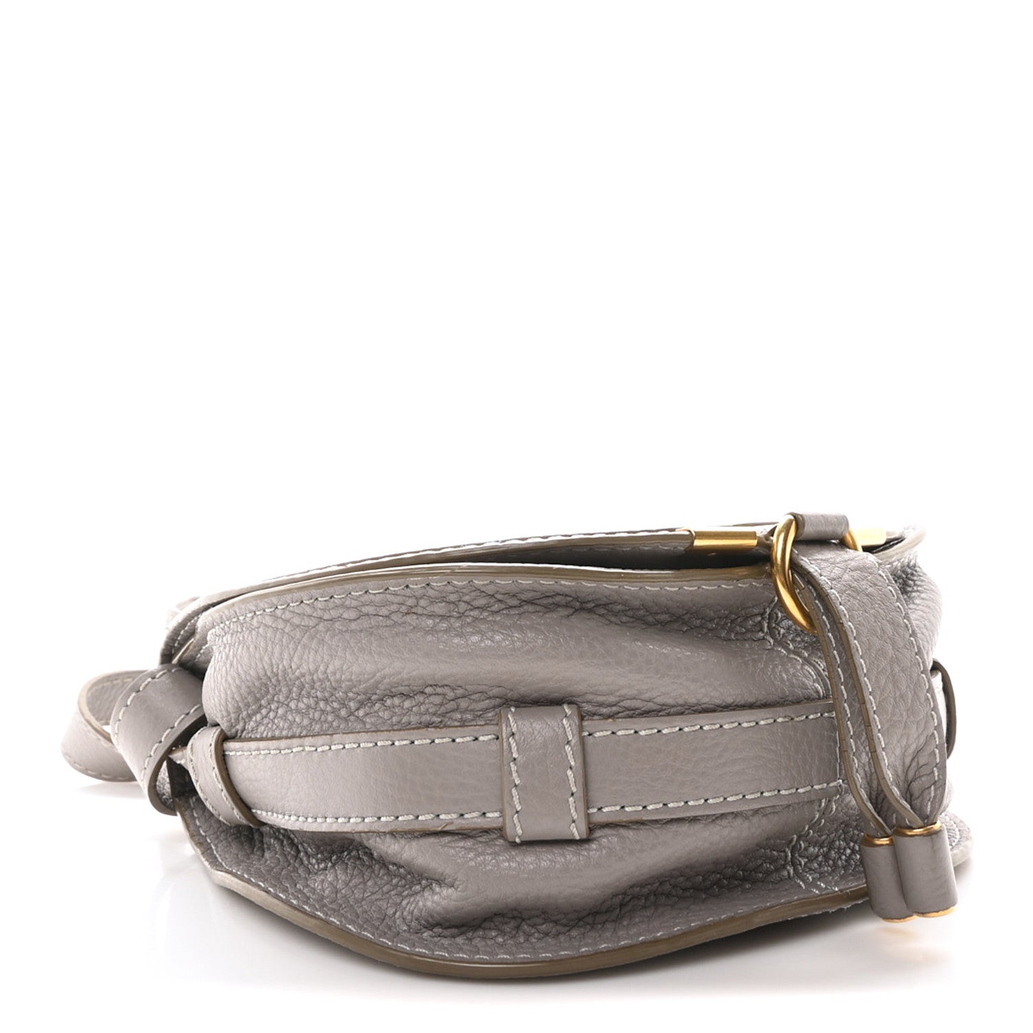 Chloe Grained Calfskin Small Marcie Saddle Bag Cashmere Grey 4 of 10