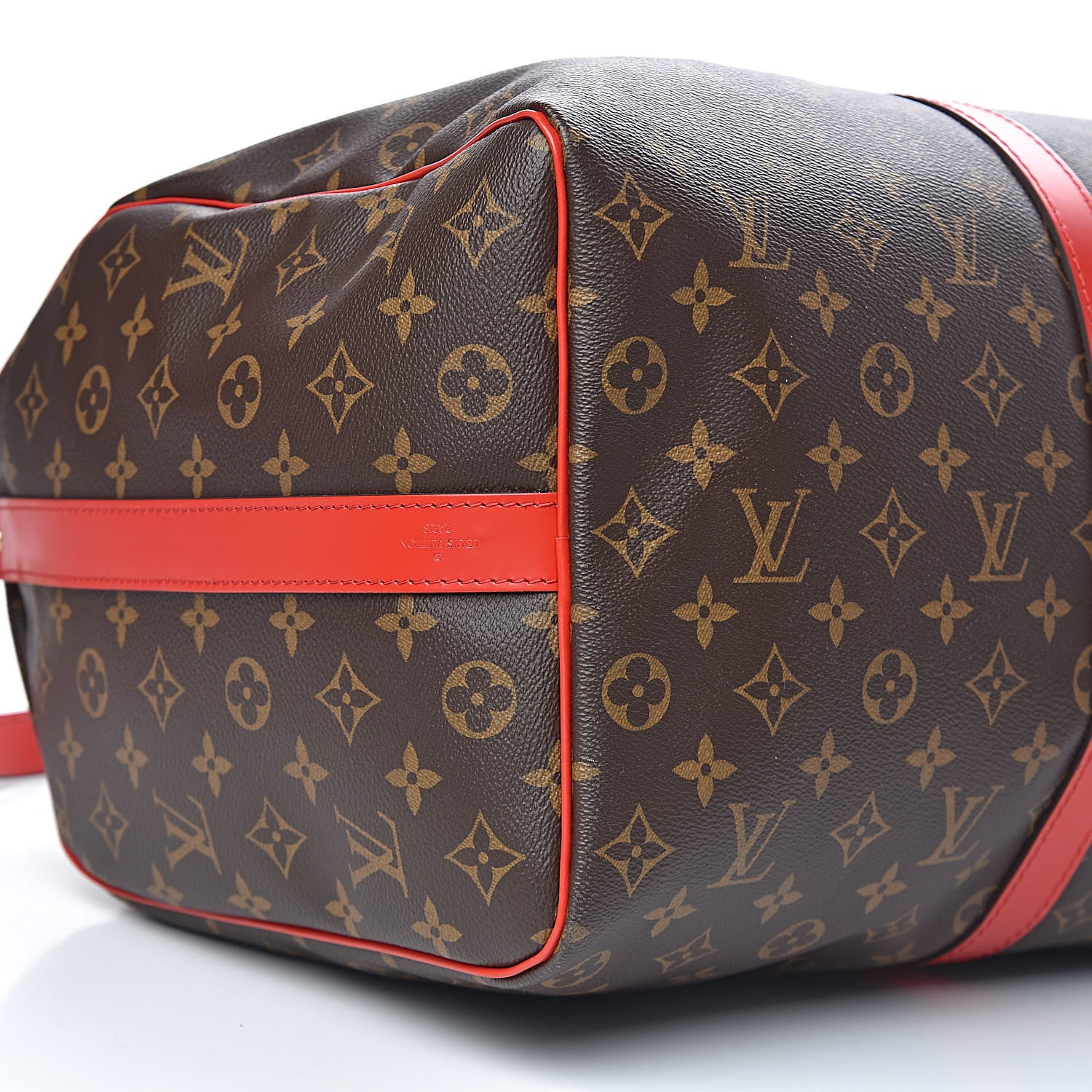 Louis Vuitton Calfskin Monogram Keepall Bandouliere 50 Coquelicot 8 of 10