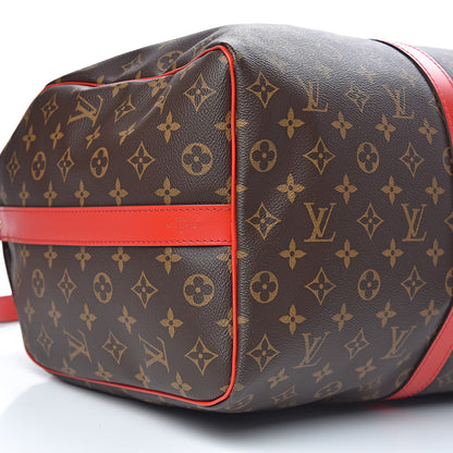 Louis Vuitton Calfskin Monogram Keepall Bandouliere 50 Coquelicot 8 of 10