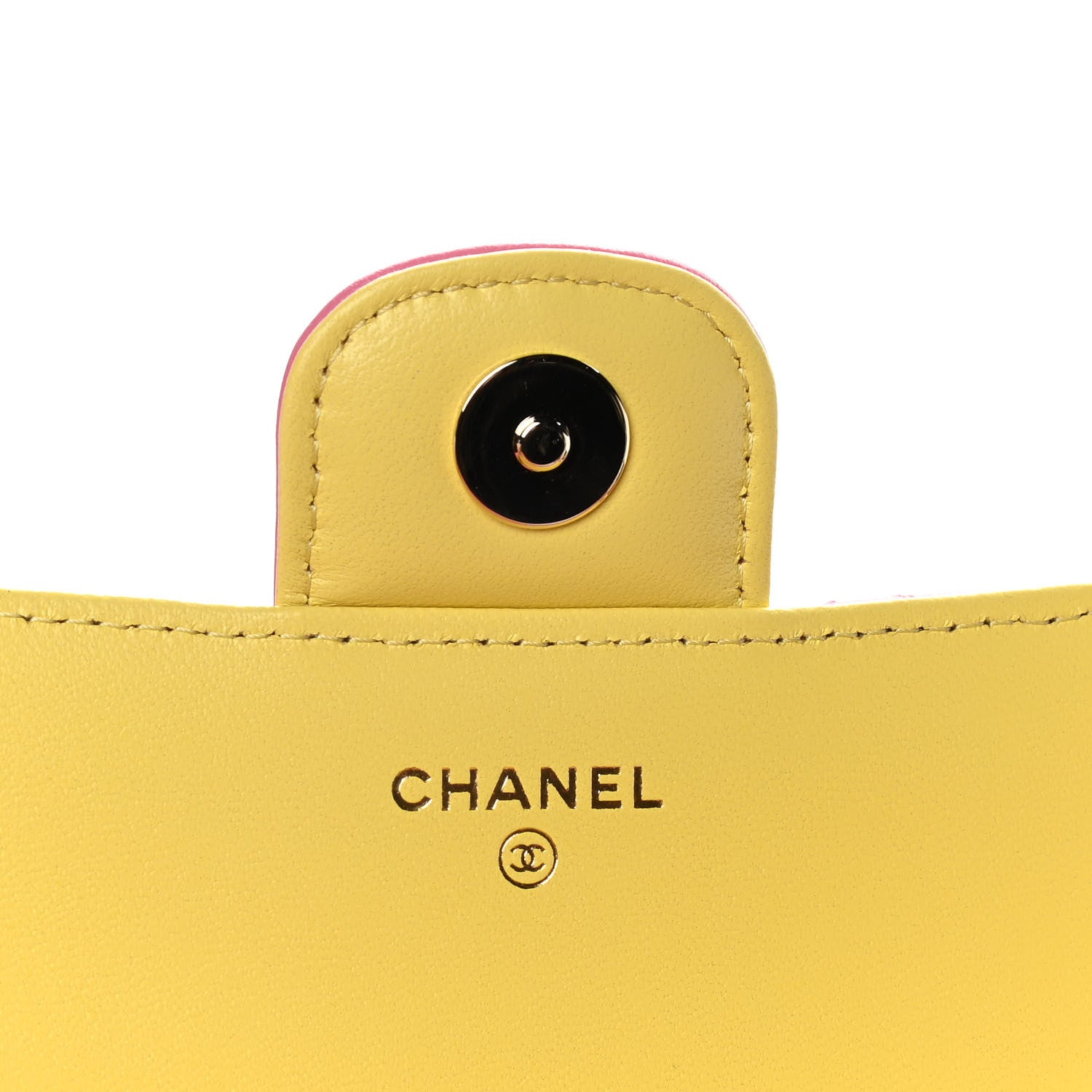 Chanel Lambskin Quilted Glasses Case With Chain Pink Yellow 6 of 12