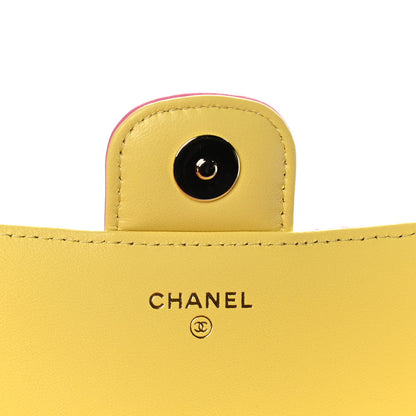 Chanel Lambskin Quilted Glasses Case With Chain Pink Yellow 6 of 12