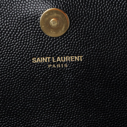 Saint Laurent Grain De Poudre Monogram Cassandre Clutch Black 6 of 7