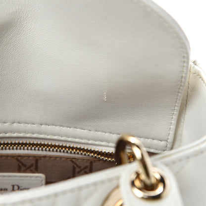 Christian Dior Lambskin Cannage Small My ABCDior Lady Dior White 8 of 12