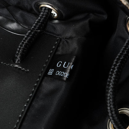 Gucci Soft GG Supreme Monogram Double Buckle Backpack Beige Black 7 of 9