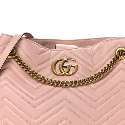 Gucci Calfskin Matelasse Medium GG Marmont Shoulder Tote Bag Perfect Pink 8 of 11