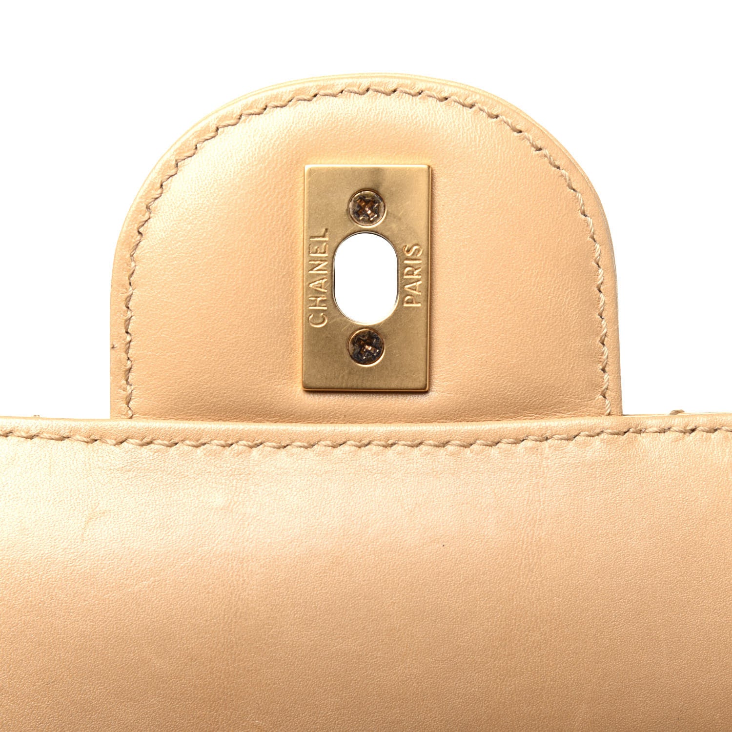 Chanel Lambskin Bekko Resin Jumbo Single Flap Beige 13 of 24