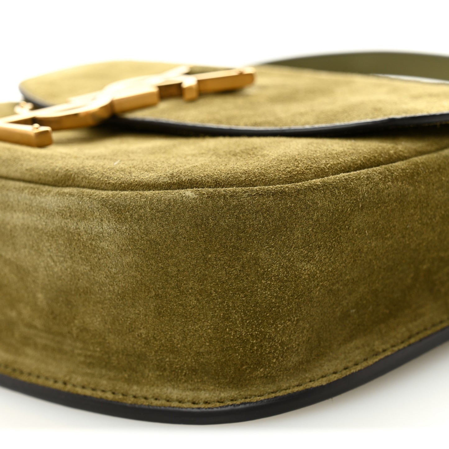 Suede Calfskin Monogram Small Kaia Satchel Olive Green