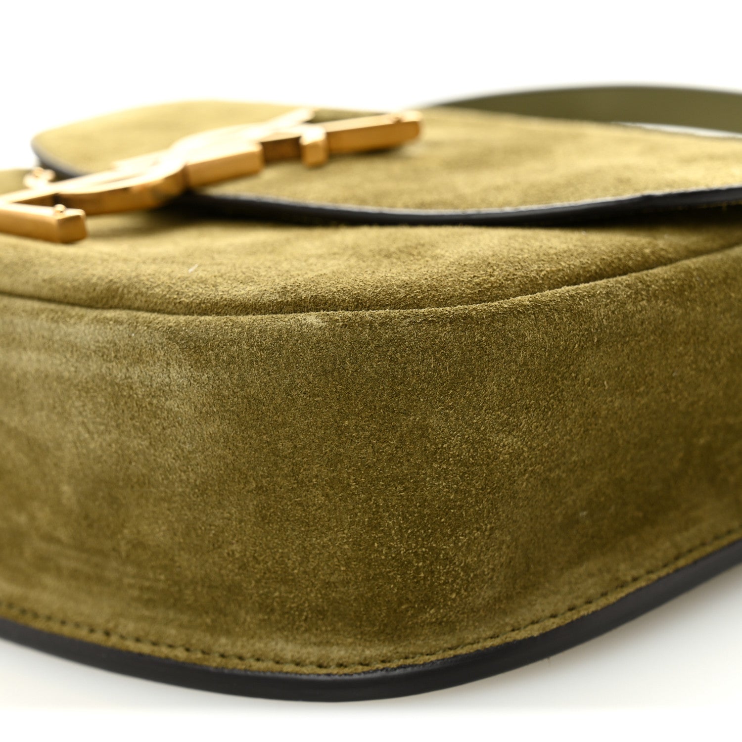 Saint Laurent Suede Calfskin Monogram Small Kaia Satchel Olive Green 9 of 9