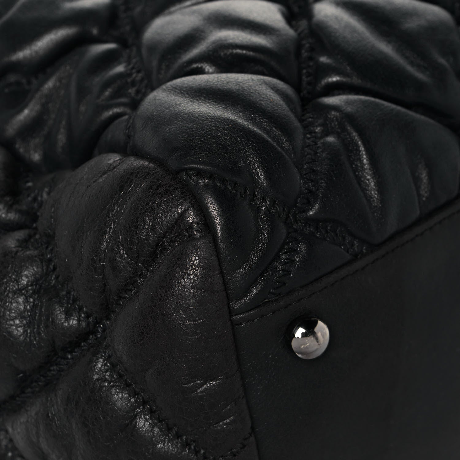 Chanel Calfskin Bubble Quilt Bowler Black 11 of 16