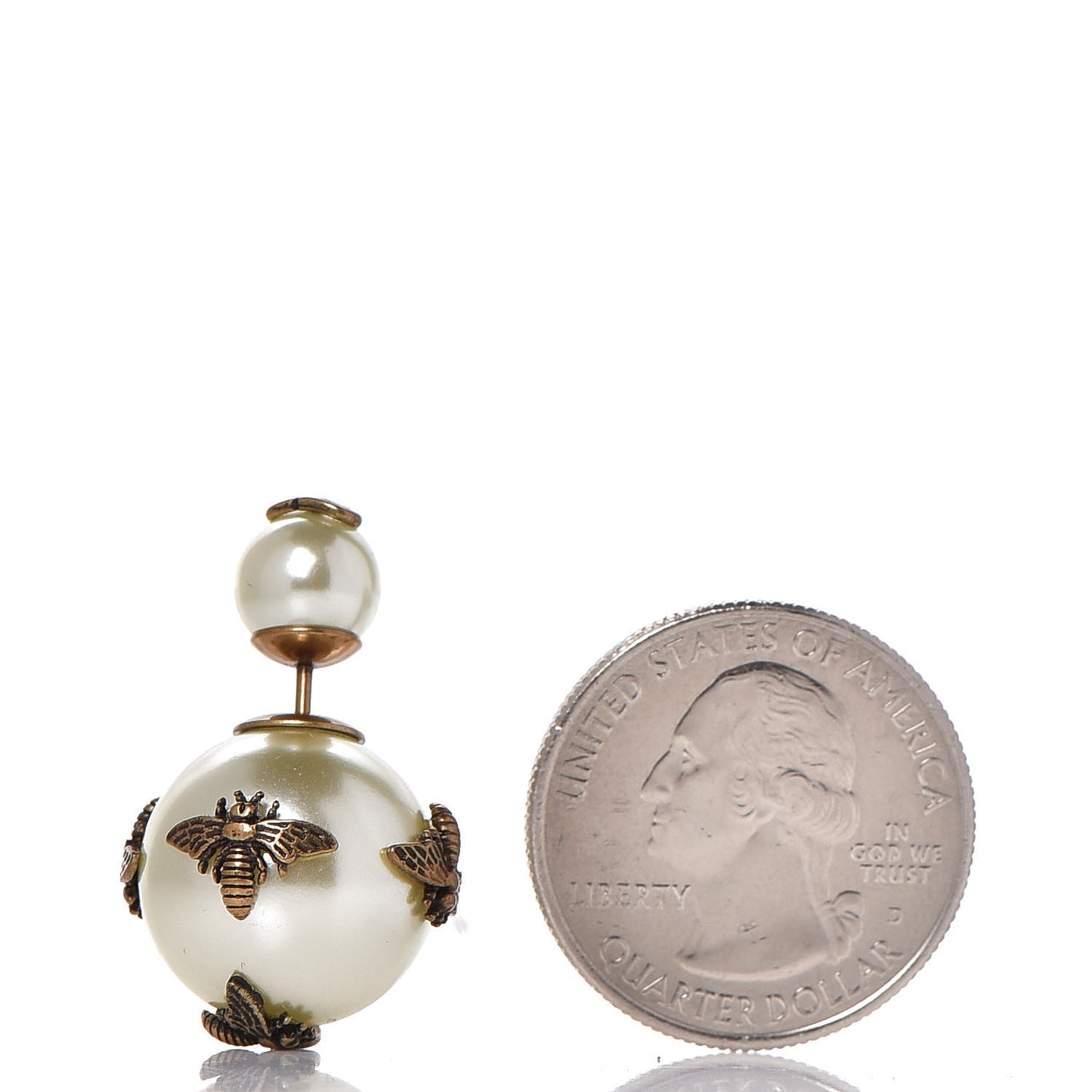 Mise En Dior Tribal Bee Earrings White