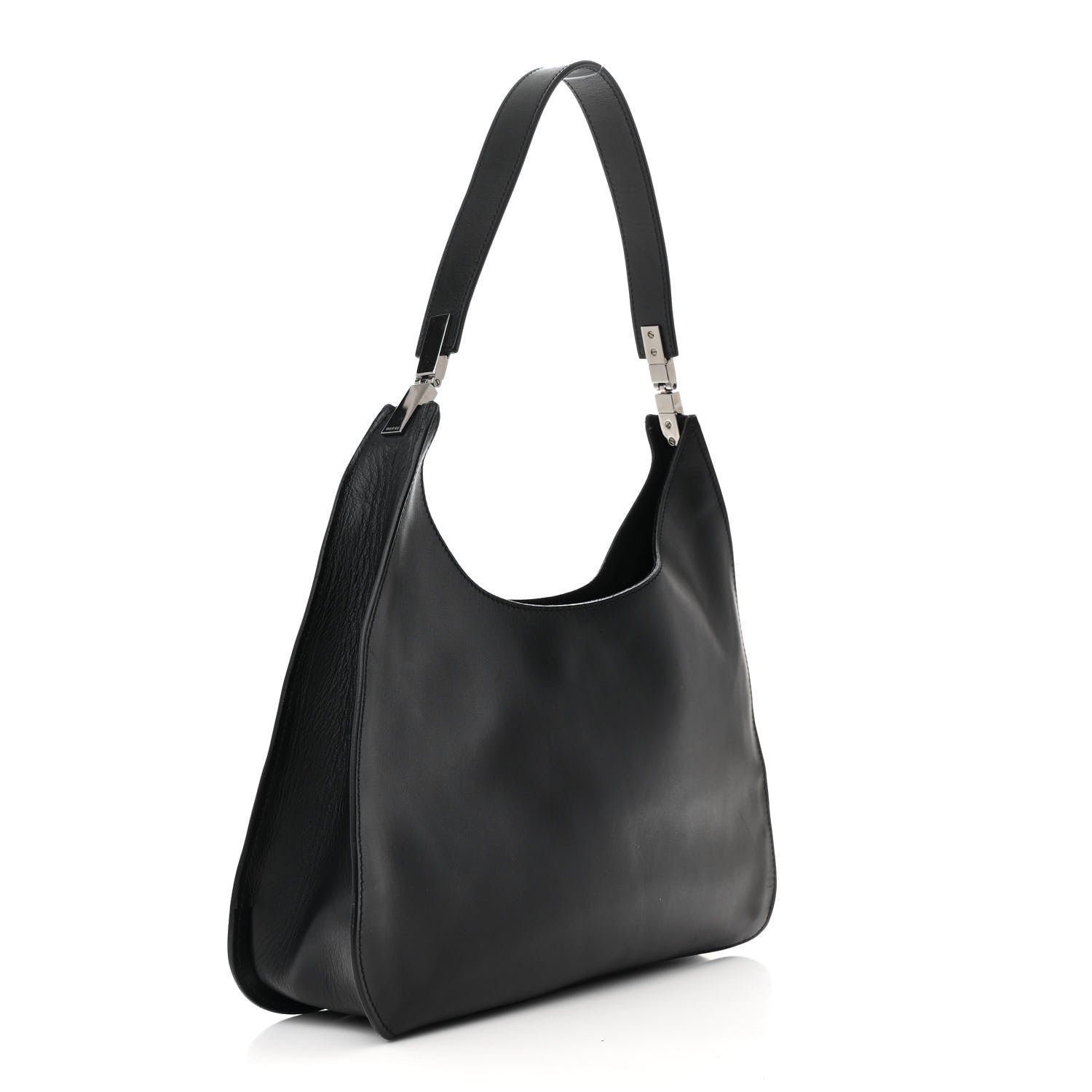 Gucci Calfskin Logo Hobo Bag Black 3 of 17