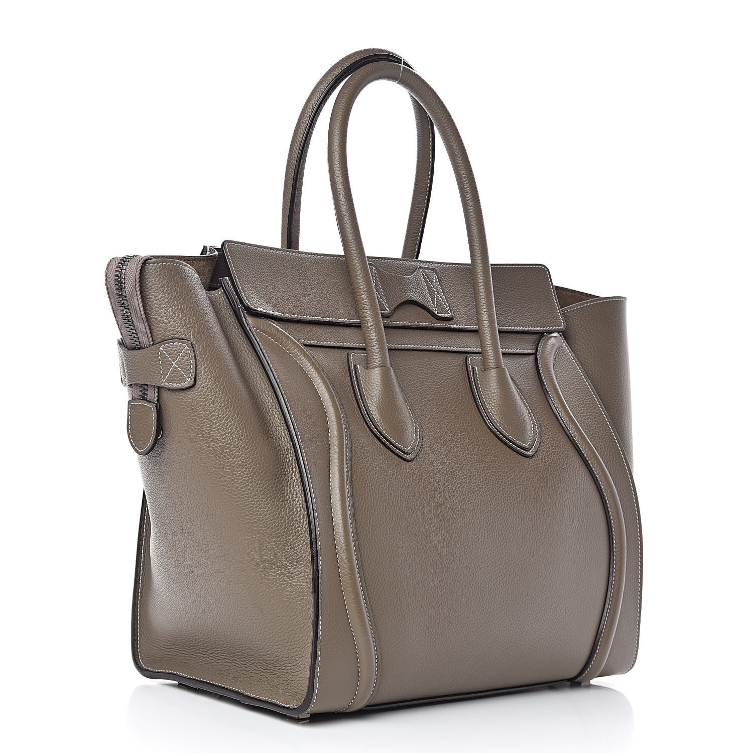 Celine Drummed Calfskin Mini Luggage Souris 3 of 11