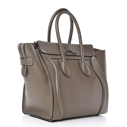 Celine Drummed Calfskin Mini Luggage Souris 3 of 11