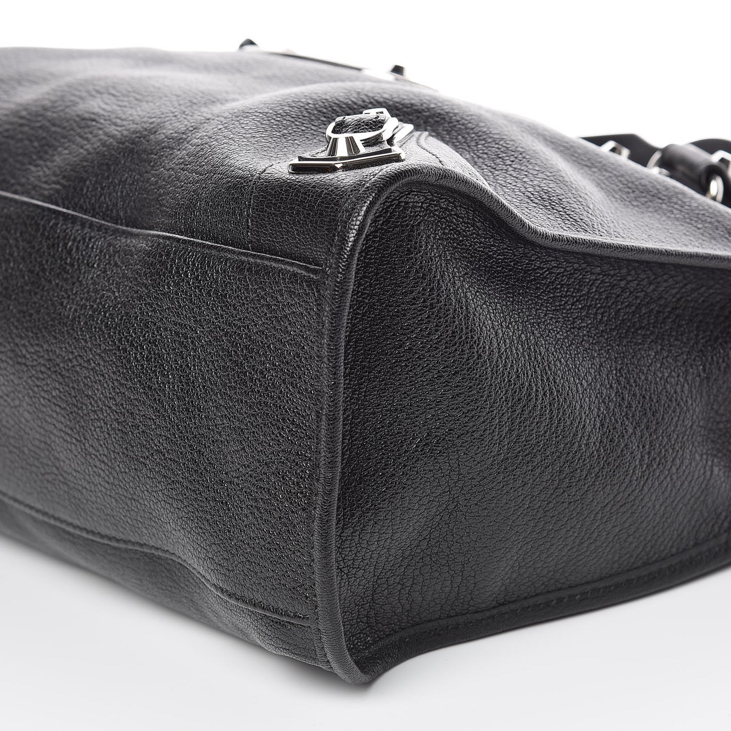 Chevre Silver Metallic Edge Hardware City Black