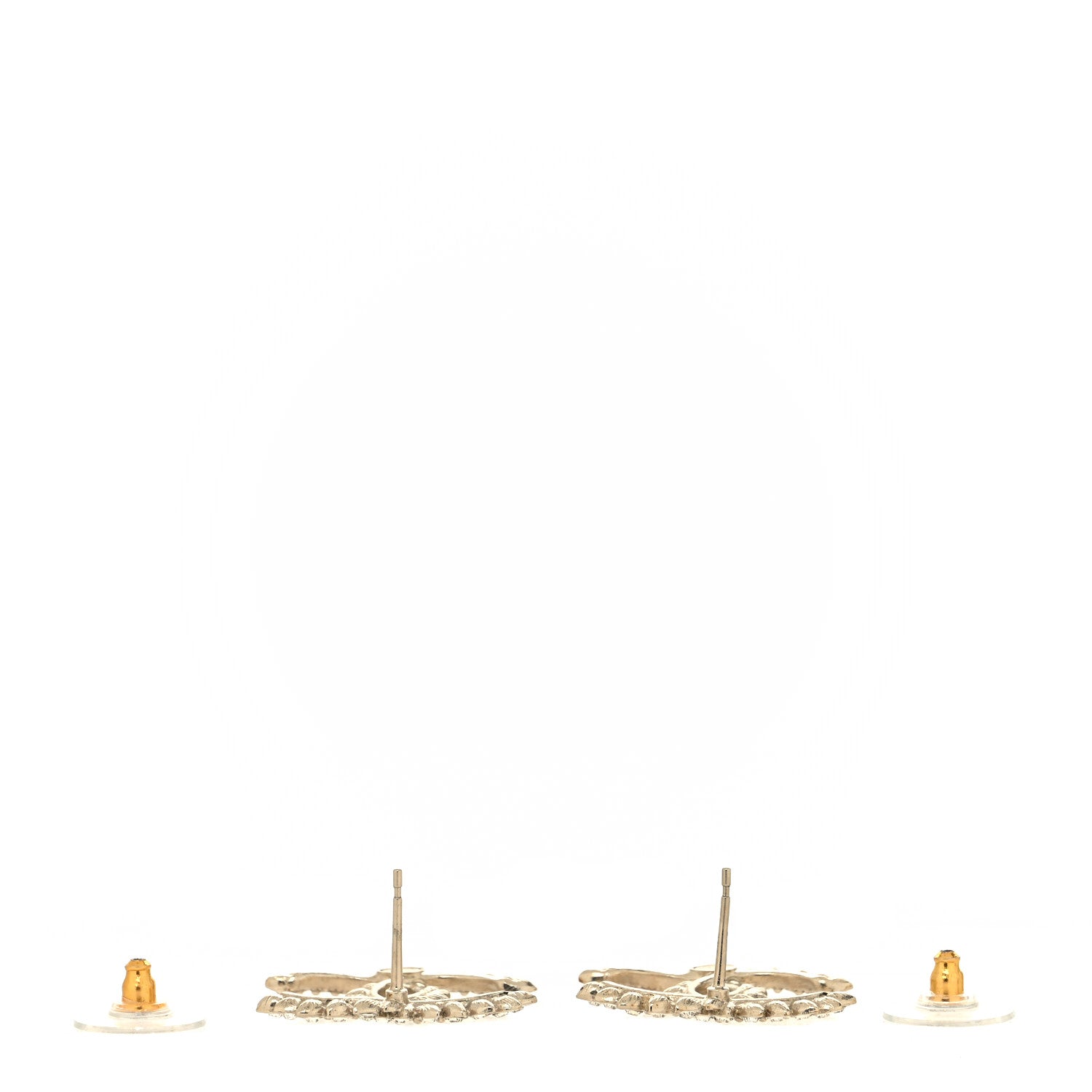 Chanel Strass Crystal Dazzling Wheat CC Earrings Gold 3 of 4